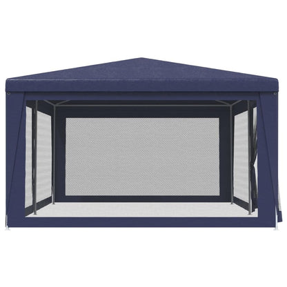 Party Tent, Blue 19.7'x13.1' HDPE, Waterproof UV Proof Outdoor Gazebo with 6 Mesh Sidewalls, Iron Frame for Events, Weddings, and Parties Lawn Structures