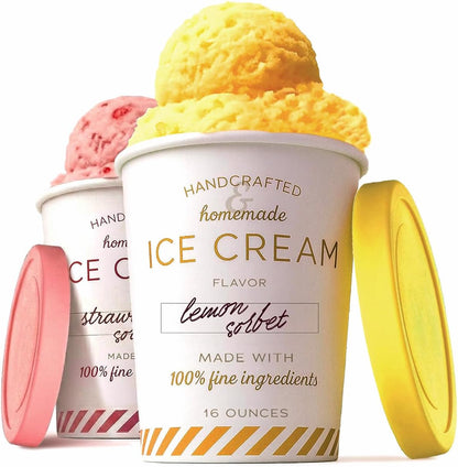 16oz (2-Pack) 1 Frozen Stock Your Home Ice Cream Containers with Airtight Silicone Lids Reusable Pint Ice Cream
