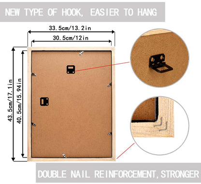 IOOSTAR 12x16 Diamond Painting Picture Frame ，Display Pictures 10 x 14 inch/25x35 cm with Mat or 12 x 16 inch/30x40 cm Without Mat， Diamond Art Photo Frame Natural Solid Wood Color (YNCK0021)