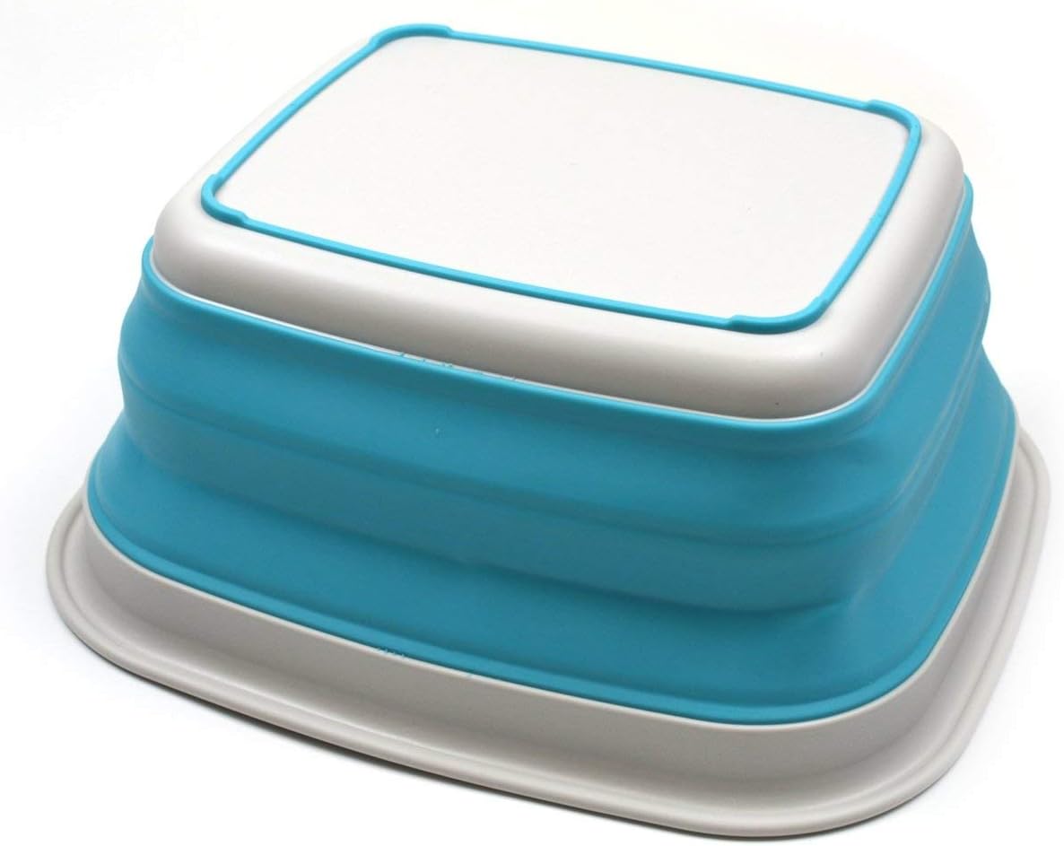 SAMMART 7.7L (2 Gallon) Collapsible Tub - Foldable Dish Tub - Portable Washing Basin - Space Saving Plastic Washtub