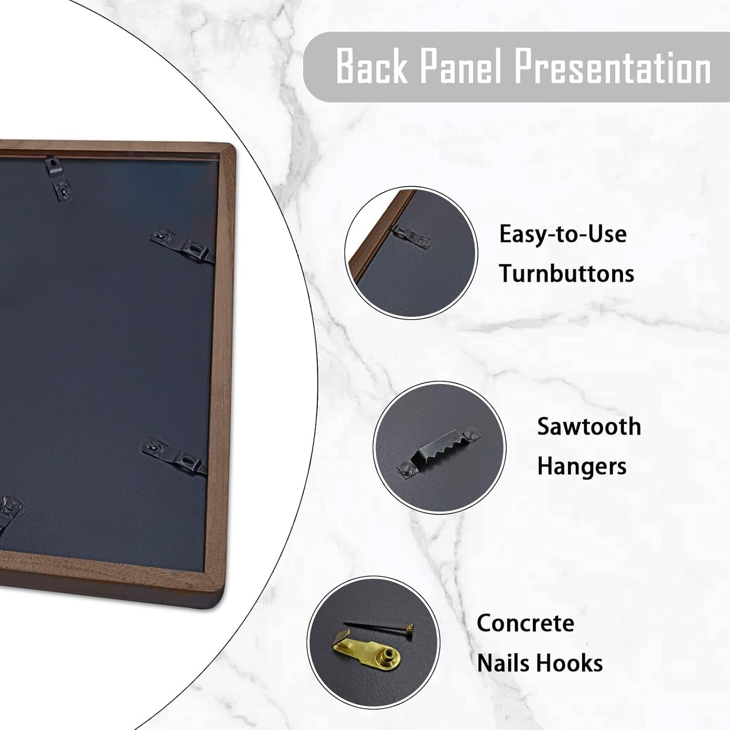12x12 8x8 6x6 Square Walnut Wood Picture Frame with Tempered Glass Double Mat for or Photos, Handcrafted Natural Wood