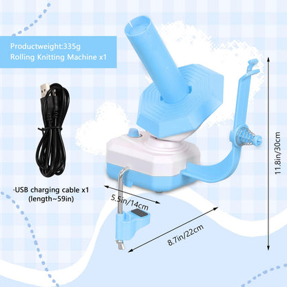 Electric Yarn Ball Winder,Yarn Winder for Crocheting,10oz Large Capacity Automatic Yarn Cake Winder Wool Spinner Roller for Crochet Lovers,Dual-Spring Strong Tension Stepless Speed Yarn Spinner