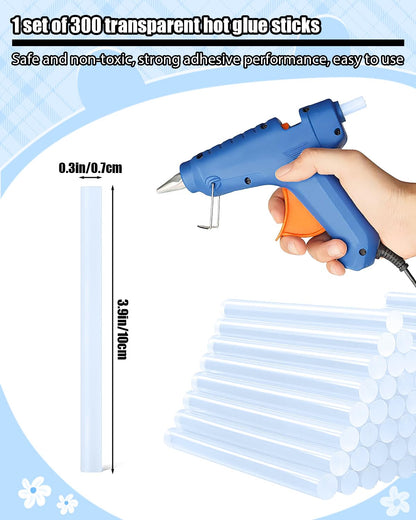 Mini Hot Glue Sticks, 300 Pack Glue Gun Sticks for DIY Craft Projects and Sealing, 4" Long and 0.27" Diameter (300)