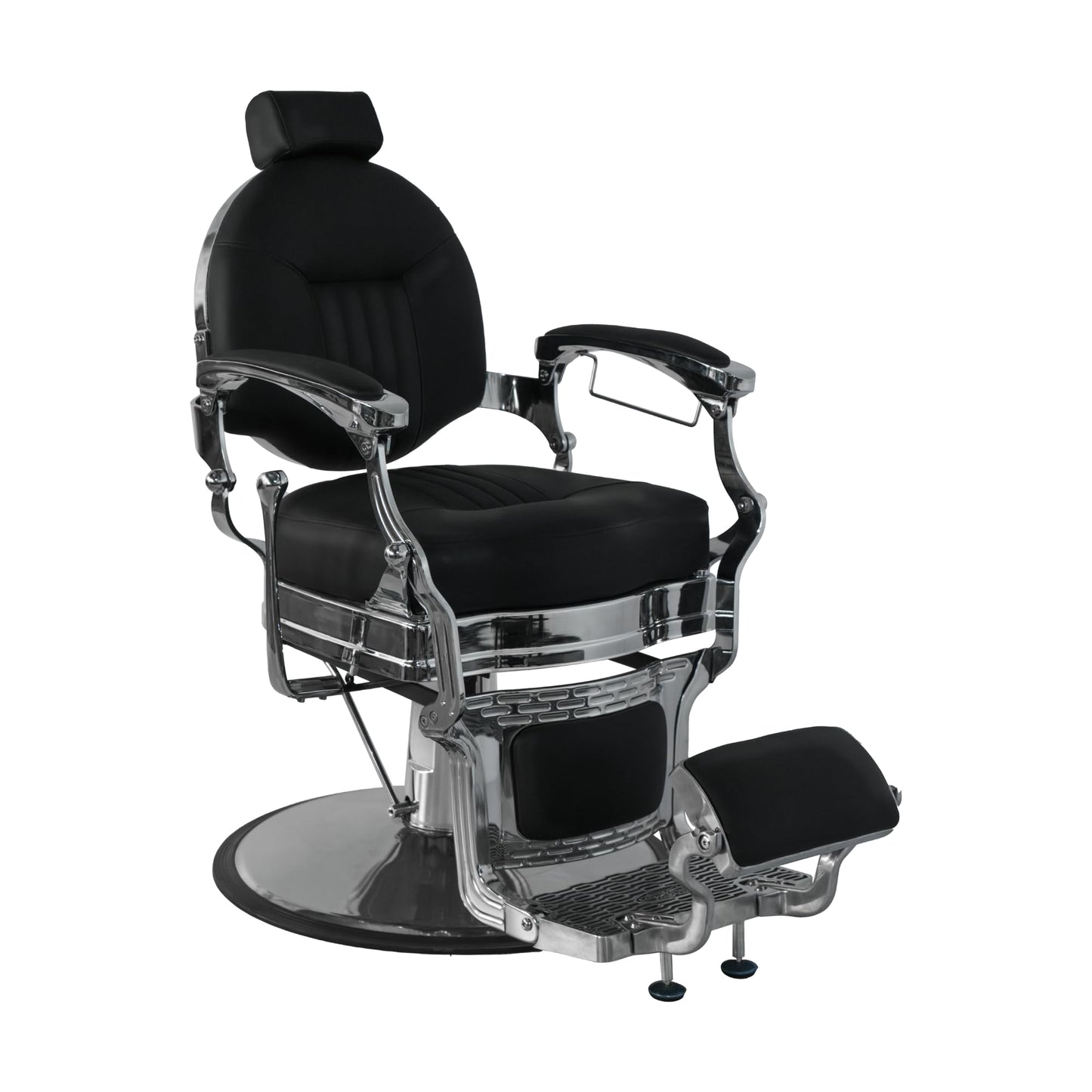 Professional Barber Chair - Hydraulic Salon & Tattoo Chair, 550lb Capacity, 360° Swivel & 160° Recline, Adjustable Headrest (Vintage Silver)