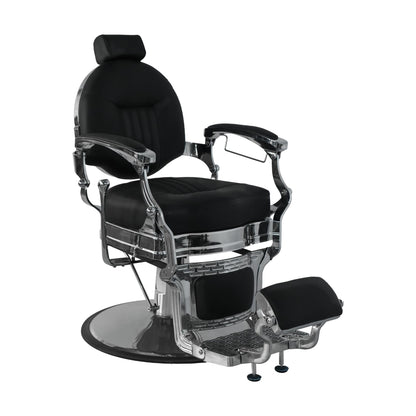 Professional Barber Chair - Hydraulic Salon & Tattoo Chair, 550lb Capacity, 360° Swivel & 160° Recline, Adjustable Headrest (Vintage Silver)