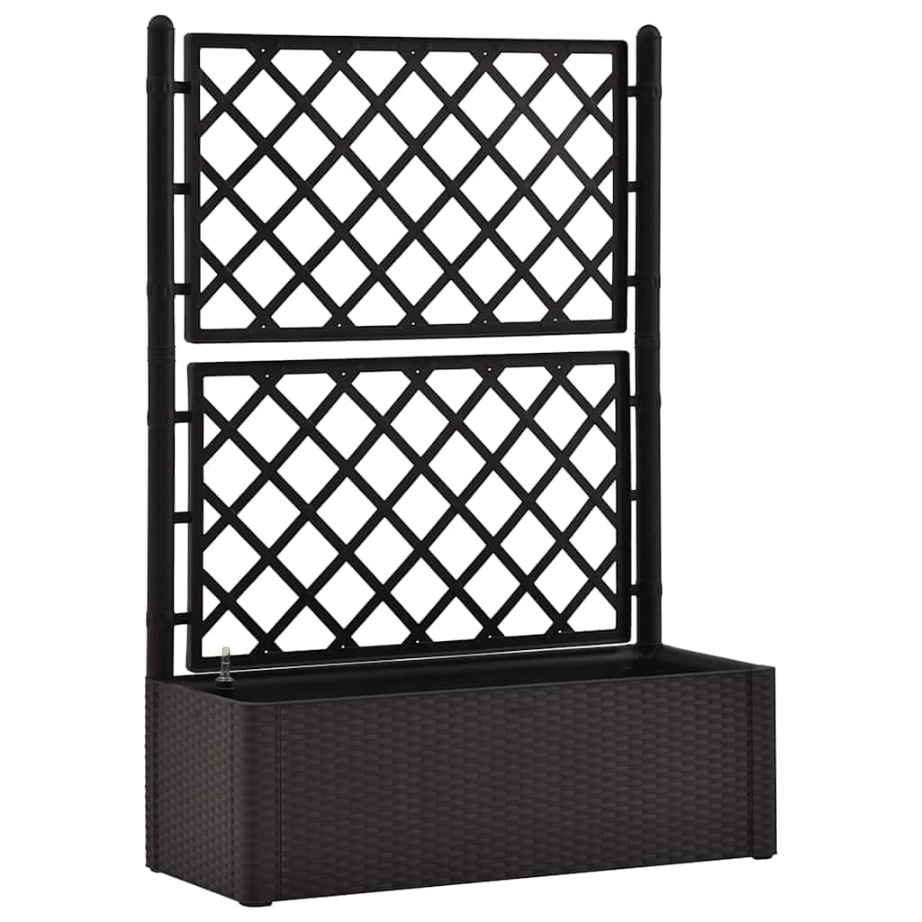 Tmriohed Self-Watering Trellis Planter Box Anthracite Plastic 39.4x16.9x55.9 in Large Outdoor Planter Box for Climbing Plants Patio Balcony Garden