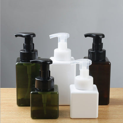 Foaming Soap Dispensers Pump-Bottles Pack of 2 (250 ml + 450 ml) for Kitchen, Bathroom, Brown