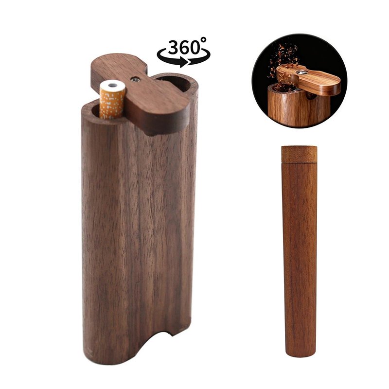 MXZFFF One Hitter Box,Handmade Wooden Storage Box,Portable Storage Box,Natural Decorative Box with Lid, For DIY Handmade Art Decorations,Souvenir,Gift (Walnut)