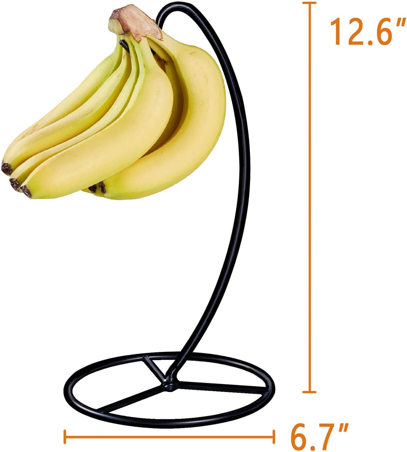 15LB Banana Holder Stand, Banana Hanger Stand Black, Metal Bananas Tree Hanger to Keep Bananas Fresh