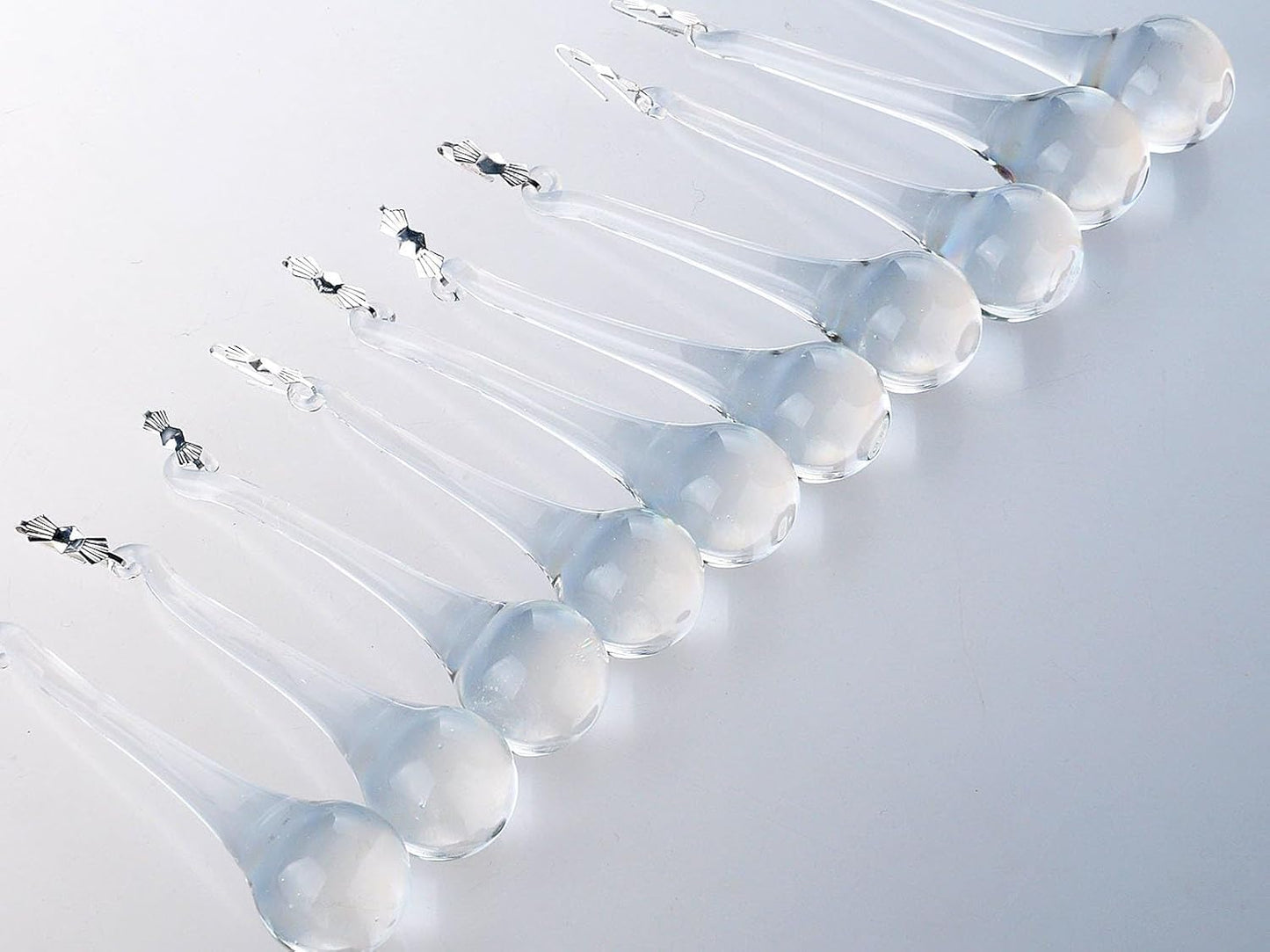 20pcs 20X80mm) H&D Hanging Chandelier Crystal Teardrop Prism Accent Rainbow Suncatcher Christmas Tree Decorations