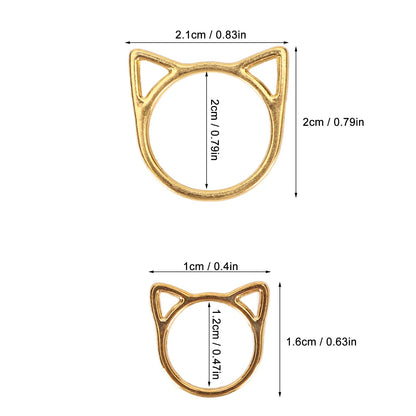 Cat Ear Knitting Stitch Markers, 30Pcs Household Cat Shape Crochet Stitch Markers Gold DIY Handcraft Plating Cute Stitch Marker Rings for Knitting Crochet Craft DIY Jewelry Making