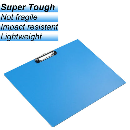 Acocony 11x17 Clipboard Landscape Super Tough Extra Large Clipboard Low Profile Clip Not Fragile 11 x 17 Clipping Board PP Plastic Blue Pack of 1