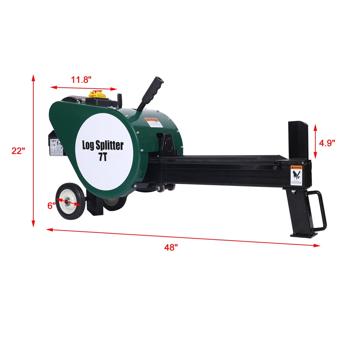 EscoSunshine Electric Log Splitter 7 Ton, Double Flywheel Electric Log Splitter, Wood Splitter Electric Powered 16A 2Hp, Electric Firewood Splitting Machine Horizontal with Mobile Wheels