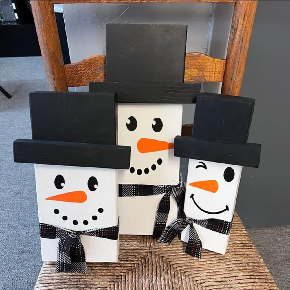 Snowman Face Stencil,5” Christmas Stencils for Crafts Reusable Holiday Stencils for Painting on Wood Block Wall Paper Fabric