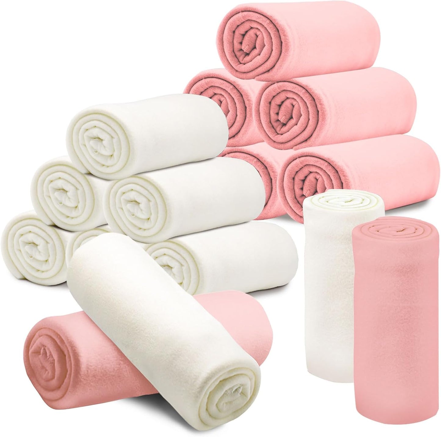 12PCS 60 50 Cozy Fleece Throw Blankets Bulk x in Soft Blankets Fabric Warm Lightweight Wool Blanket Coverlet for Beds