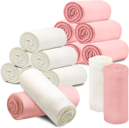 12PCS 60 50 Cozy Fleece Throw Blankets Bulk x in Soft Blankets Fabric Warm Lightweight Wool Blanket Coverlet for Beds