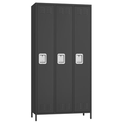 3 Doors Employee Lockers for Office, Metal Sorage Locker Combination, Lockable Employees Metal Locker With Door, Industrial Storage Lockers for Home, School, Gym