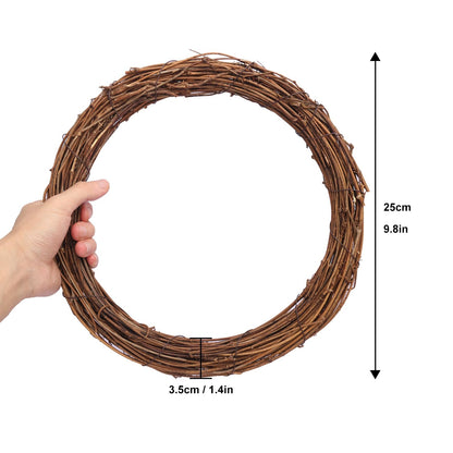 KUKLIPJIM 7 Pcs 10 Inch Natural Grapevine Wreath Set, Hand-Woven Vine Branch Wreaths for DIY Crafts, Christmas Decorations, Home & Event Styling
