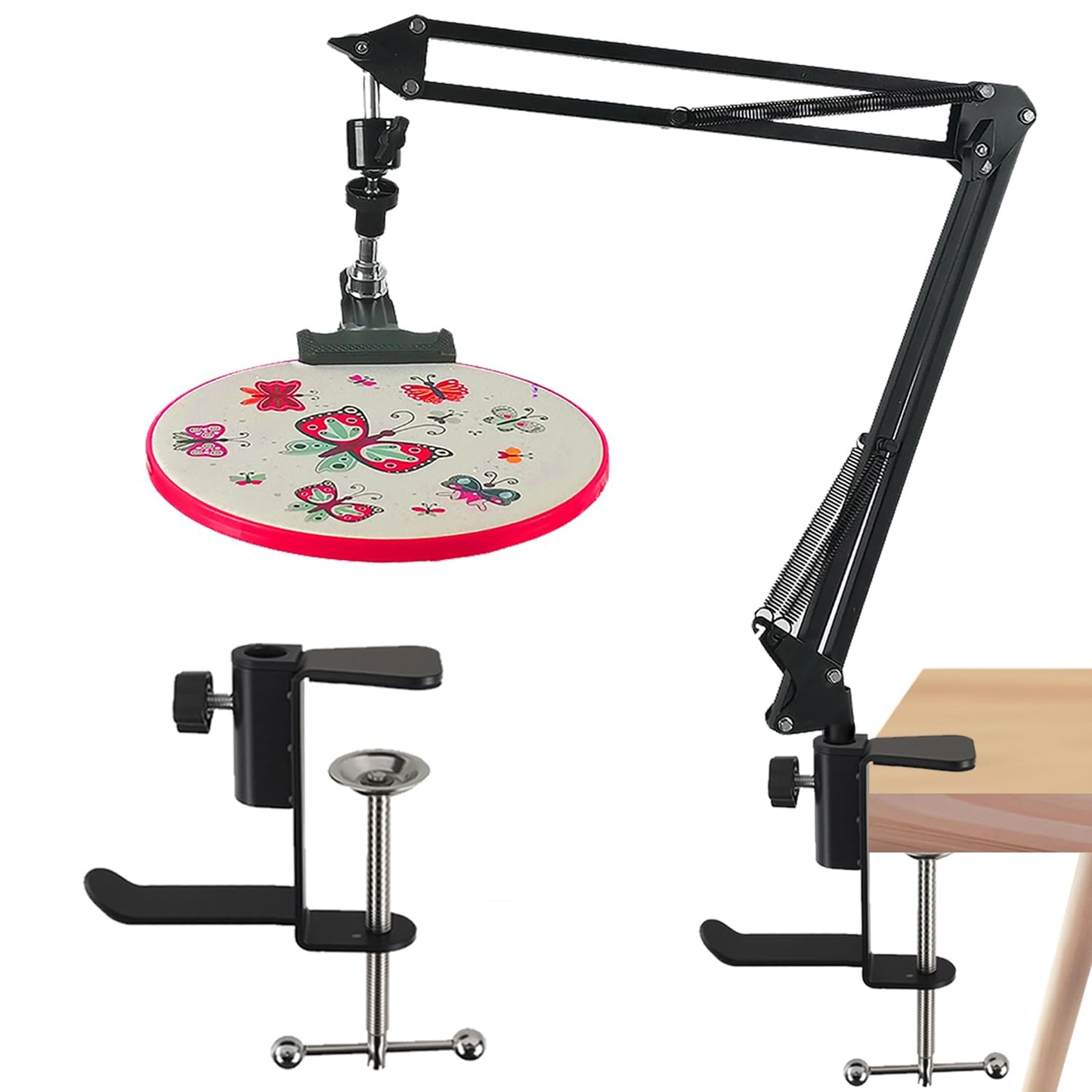 Rotated Cross Stitch Stand Embroidery Hoop Holders Cross Stitch Holder Stand Metal Lap Embroidery Stand Lap, Hand Embroidery Hoop Stand Lap Suitable for Cross Stitch Kit and Embroidery Frame