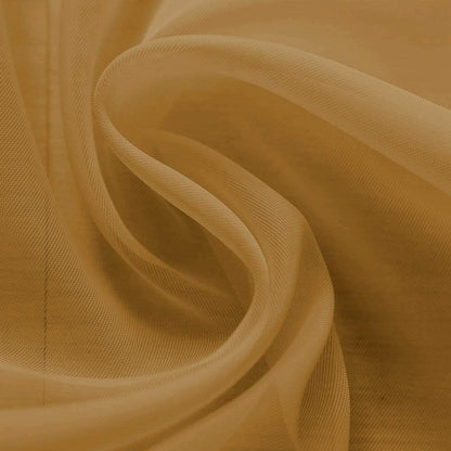 Elegant Comfort Luxury Sheer Curtains, Tan Window Treatment Panels with Rod Pocket, 55 x 216-inches