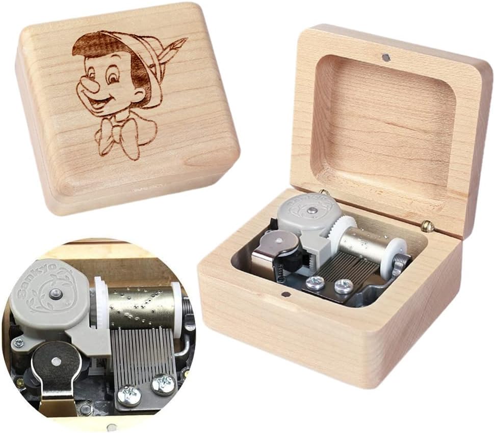 Sinzyo When You Wish Upon a Star Music Box, Vintage Musical Box Gift for Birthday, Valentine's Day, Christmas
