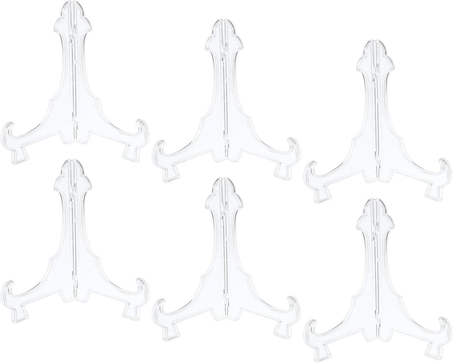 uxcell 6Pcs 7.1" Easel Plate Holder, Plastic Folding Display Stand for Decorative Plates, Clear for Picture Frame