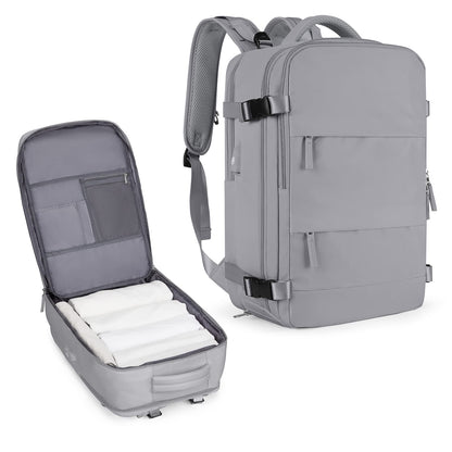 coowoz Travel Backpack Carry On for Women Man Gym Backpacks with Laptop Compartment Mochila de Viaje Teacher Personal Item Backpack Airplane Accessories Must Haves Grey Small