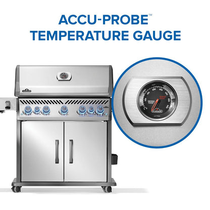 Napoleon Rogue PRO-S 625 Propane Gas Grill with Infrared Side and Rear Burners, Stainless Steel, Durable 7-Burner Ultimate Grilling Experience
