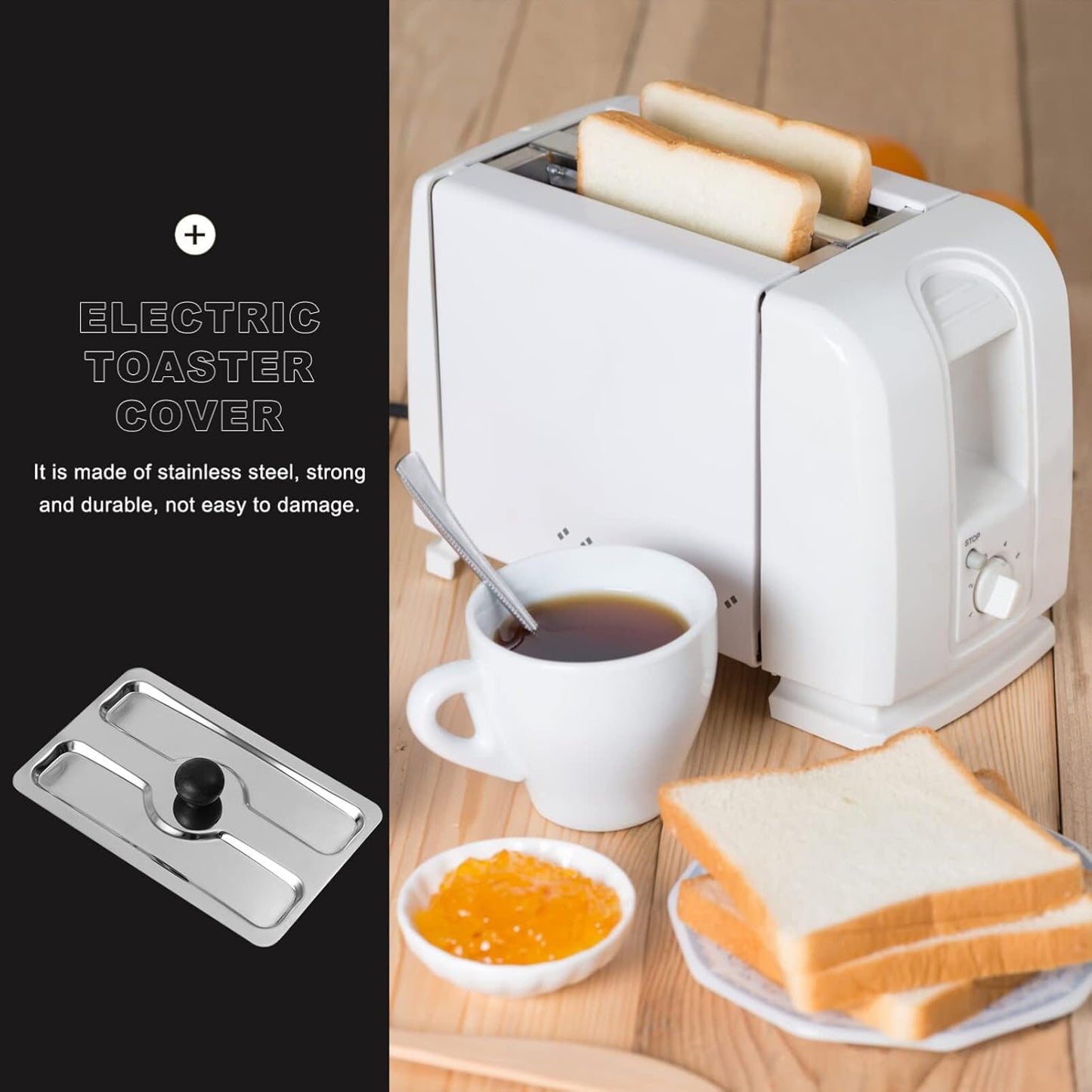 Toaster Cover, Veemoon Stainless Steel Appliance Top Cover for Electric Bread Maker