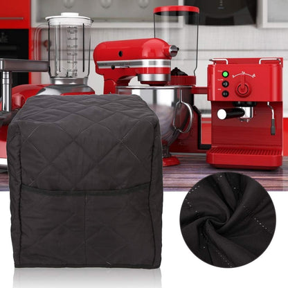 Soft Cotton Coffee Machine Dust Cover, Washable Black Cover for Home Office, 12.6 X 12.2 X 14.2 inch