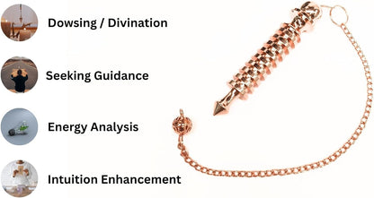 9 Isis Copper Metal Dowsing Pendulum - Energy Healing Tool for Reiki, Divination, Chakra Balancing & Spiritual Practices