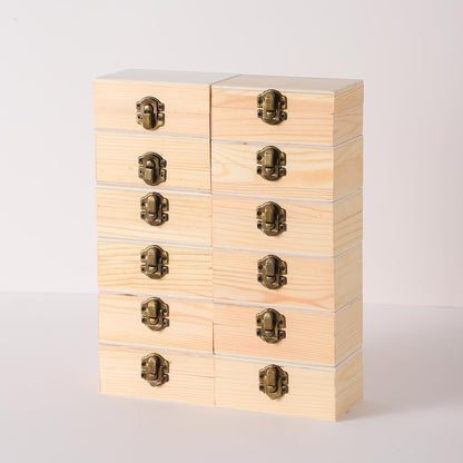 36 pcs Small Wooden Box for Crafts, 4.3inX2.7inX1.8in Unfinished Wooden Boxes with Lid Keepsake Box for Jewelry Storage DIY Crafts