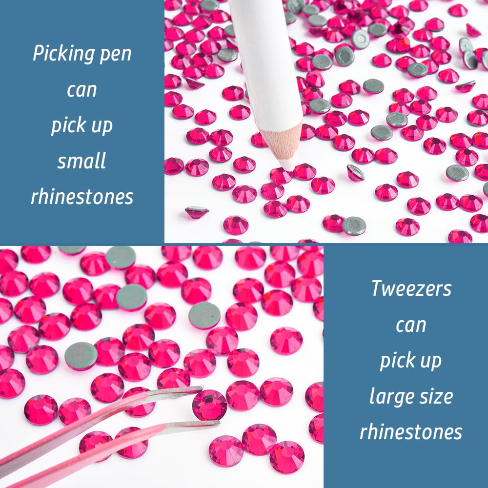 Hotfix Rhinestones Applicator Bedazzler Hot Fix Applicator Tool Kit with 3 Boxes Crystal Gems for Bedazzling Clothes Clothing Fabric Bedazzle, Heat Bedazzled Diamond Pen Setter Iron on Wand with Tips