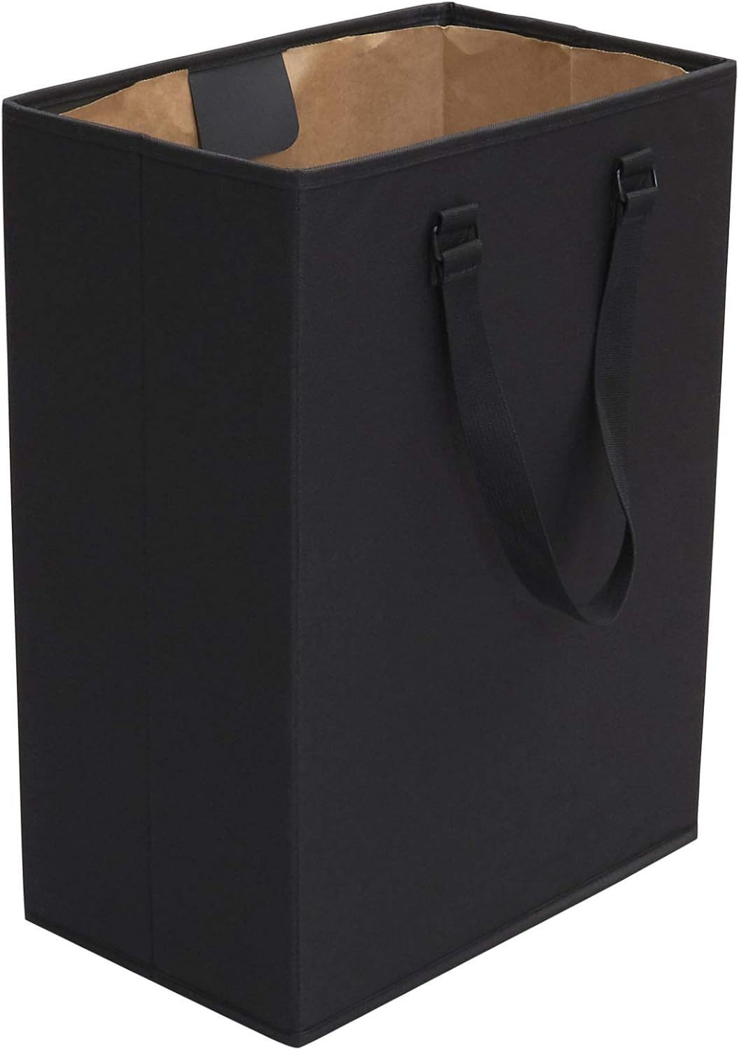 Household Essentials 600D The Recycler Bag, Compact Recycling Center, Polyester with Durable Chipboard Sides, Black