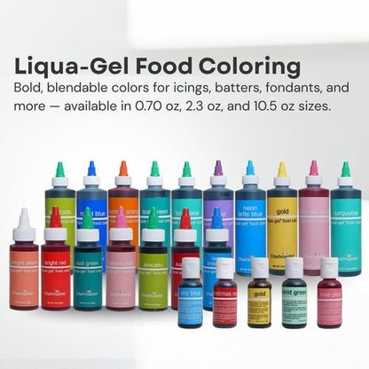 Chefmaster Coal Black Liqua-Gel® Food Coloring - Vibrant, Fade-Resistant Dye for Icing & Fondant | 0.70 oz
