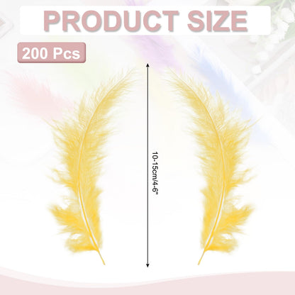 PATIKIL 200 Pack Fluffy Turkey Marabou Feathers,4-6 Inches Golden Natural Turkey Feathers for Crafting Dream Catcher Fringe Trim Fly Tying Party Decorations