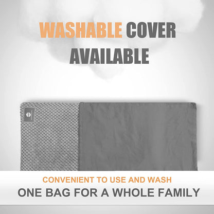 UNCN Wide Microwave Heating pad with Washable Cover 9.5 x 16in Microwavable Hot Pad for Neck Shoulder, Cramps, Back Cordless Warm Compress Weighted Moist Heat Pack for Aches, Unscented
