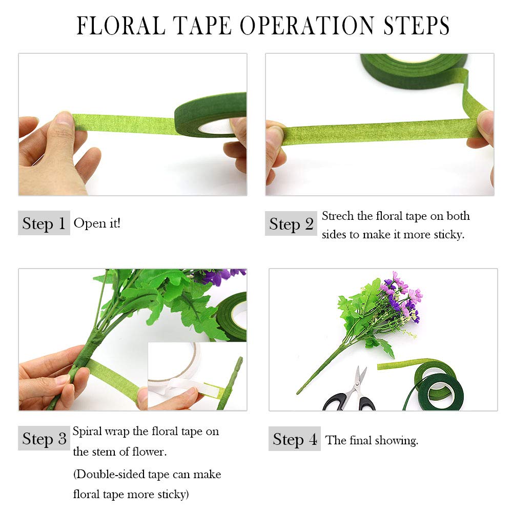 Floral Arrangement Kit,17 Pieces Flower Tools Include Floral Wire Cutter Scissor Floral Tape 22 Gauge Paddle Wire 26 Gauge Stem Wire Pearl Corsage Pin Bouquet Wrap Florist