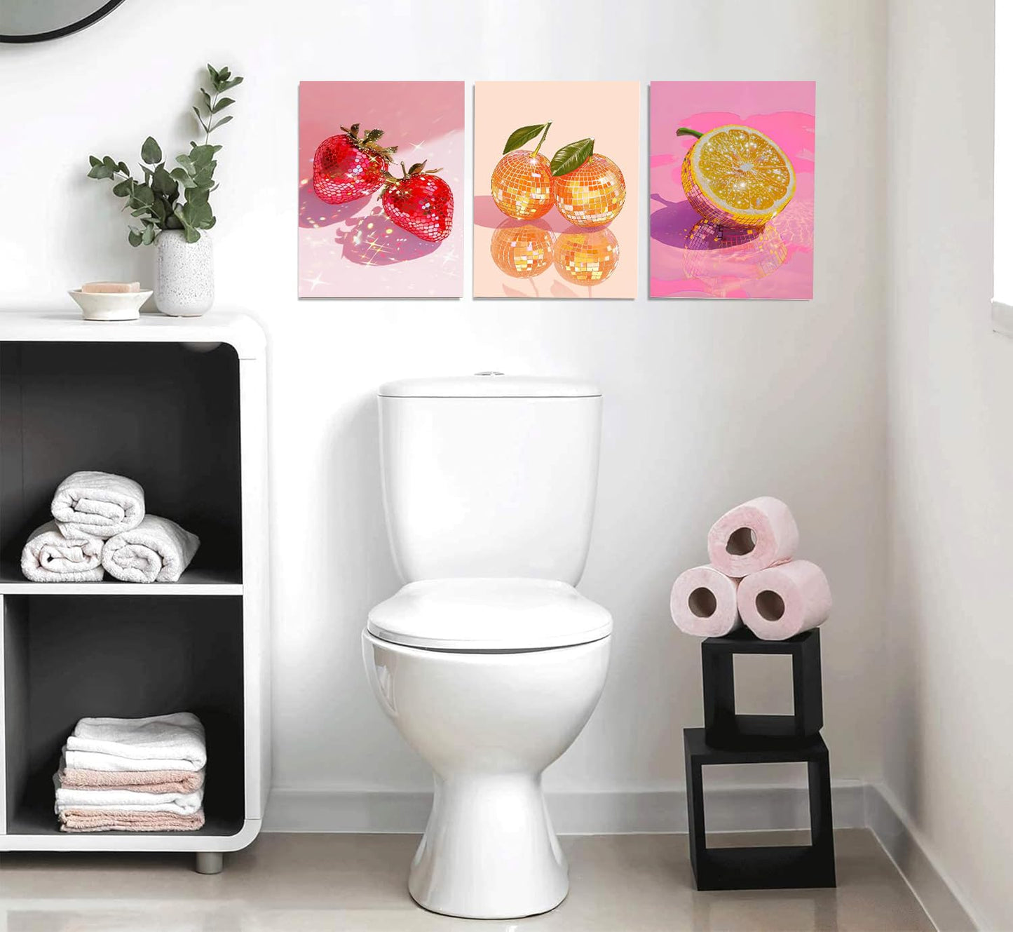 RYMILIE 3 Packs Fruit Diamond Art Kits for Adults, Cute Diamond Art Kits for Beginners-DIY 5D Gem Painting Kit for Home Wall Decor Gifts 【11.8x15.7inch】