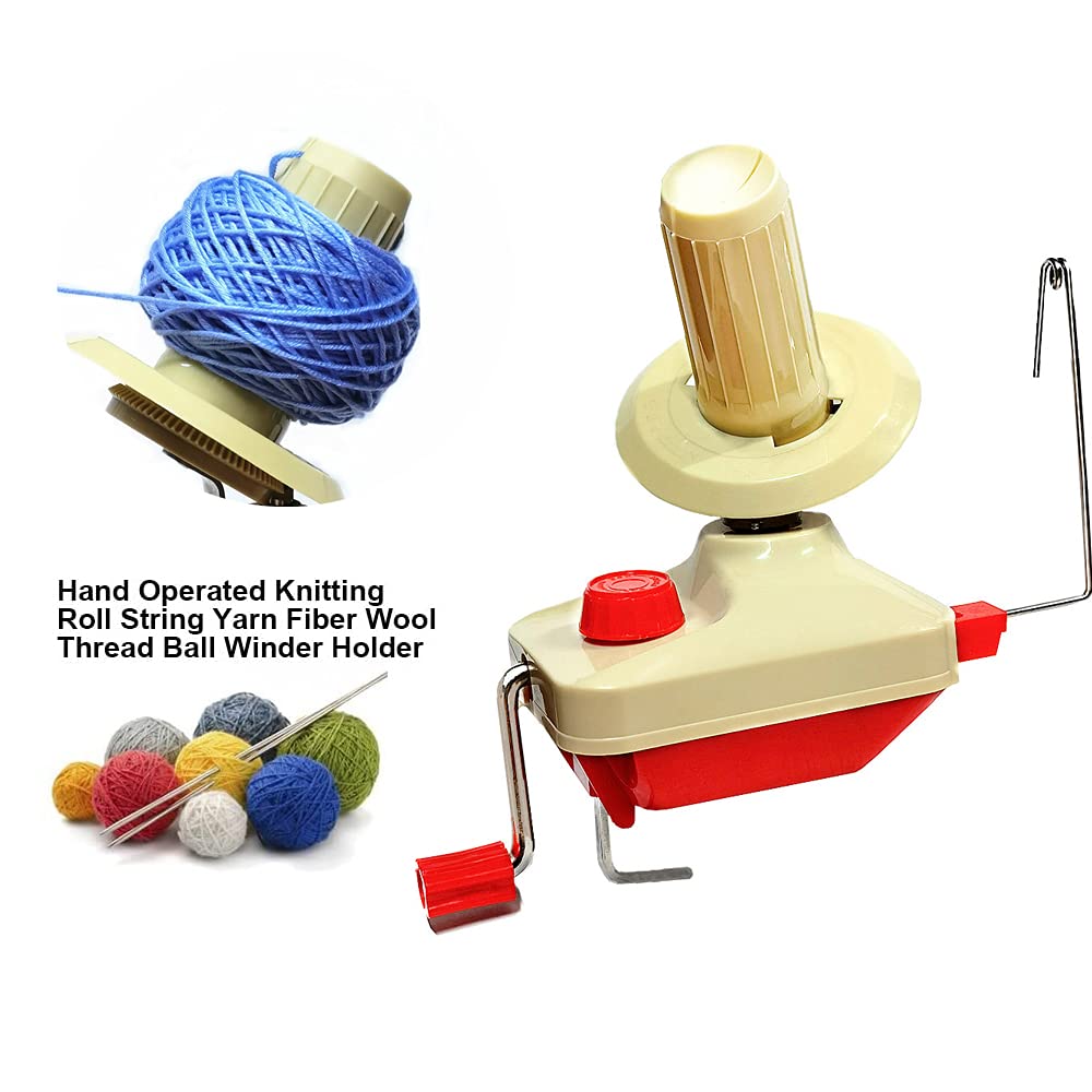 Yarn Winder by RRigo - Easy to Set Up and Use - Hand Operated Yarn Ball Winder 3.5 Ounce Capacity + 10 PCS Stitch Knitting Needles + 10 PCS Plastic Needles + 1PCS Scissors