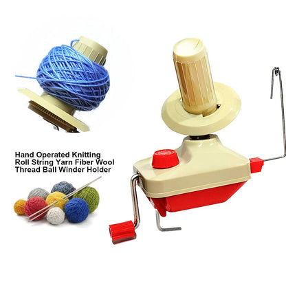 Yarn Winder by RRigo - Easy to Set Up and Use - Hand Operated Yarn Ball Winder 3.5 Ounce Capacity + 10 PCS Stitch Knitting Needles + 10 PCS Plastic Needles + 1PCS Scissors