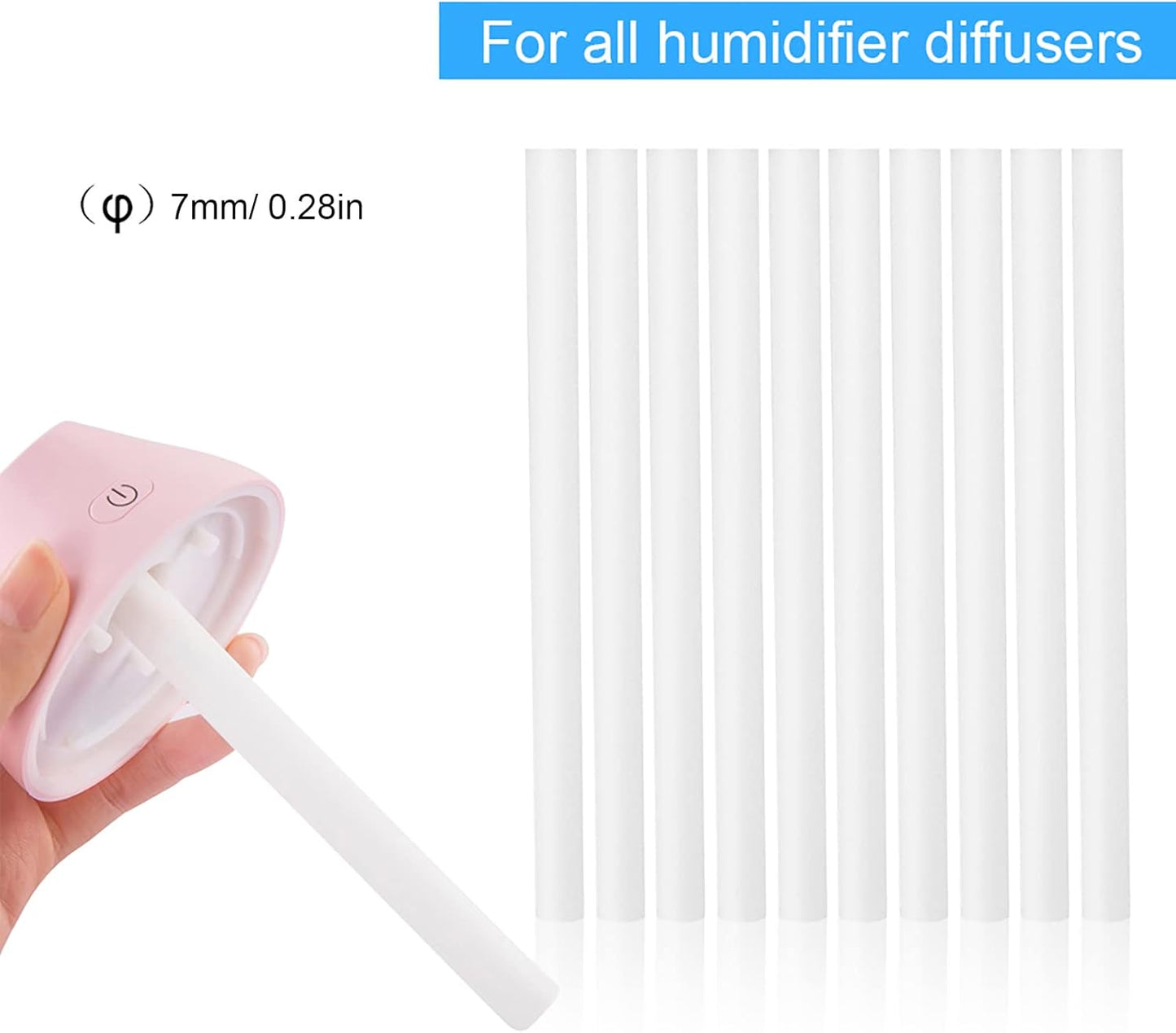 Filter Cotton Sticks, 10Pcs Mini Portable Humidifier Diffuser Replacement Sponges for USB Humidifier