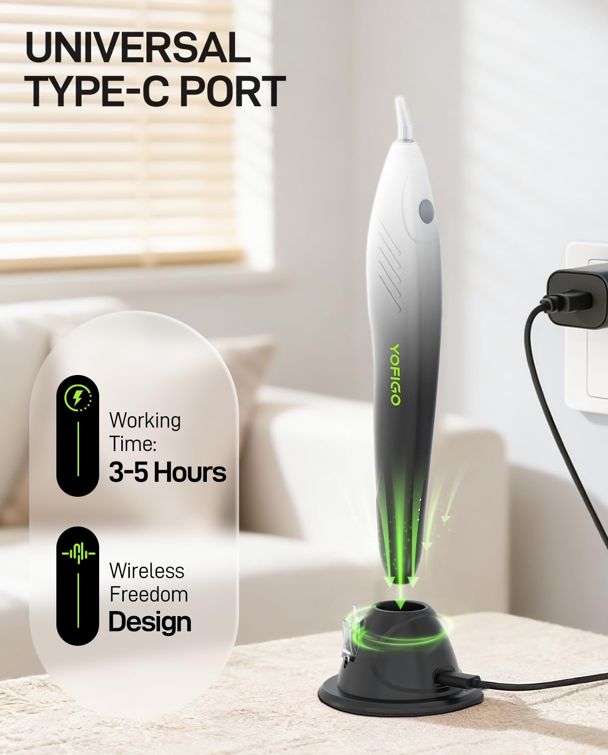YOFIGO Electric Diamond Painting Pen,Wireless Art Pen for Diamond Painting with 3 Adjustable Suction Levels, Professional Diamond Art Pen with Magnetic Charging Base, Tool for DIY Craft