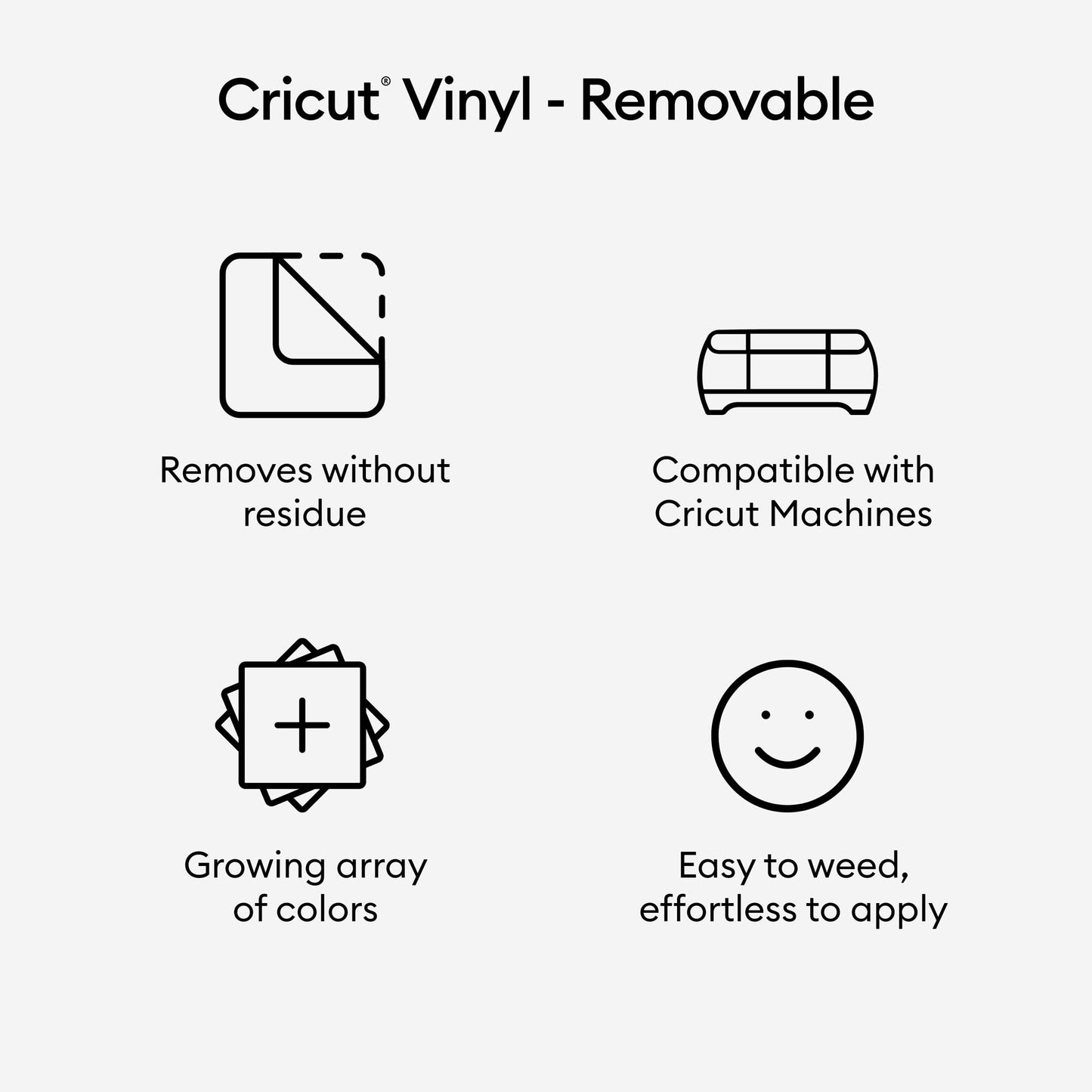 Cricut Premium Removable Vinyl, Green (12in × 15ft), No-Residue Easy Removal up to 2 Years, Perfect for Indoor-Outdoor DIY Projects & Removable Decals, Compatible with Cricut Machines