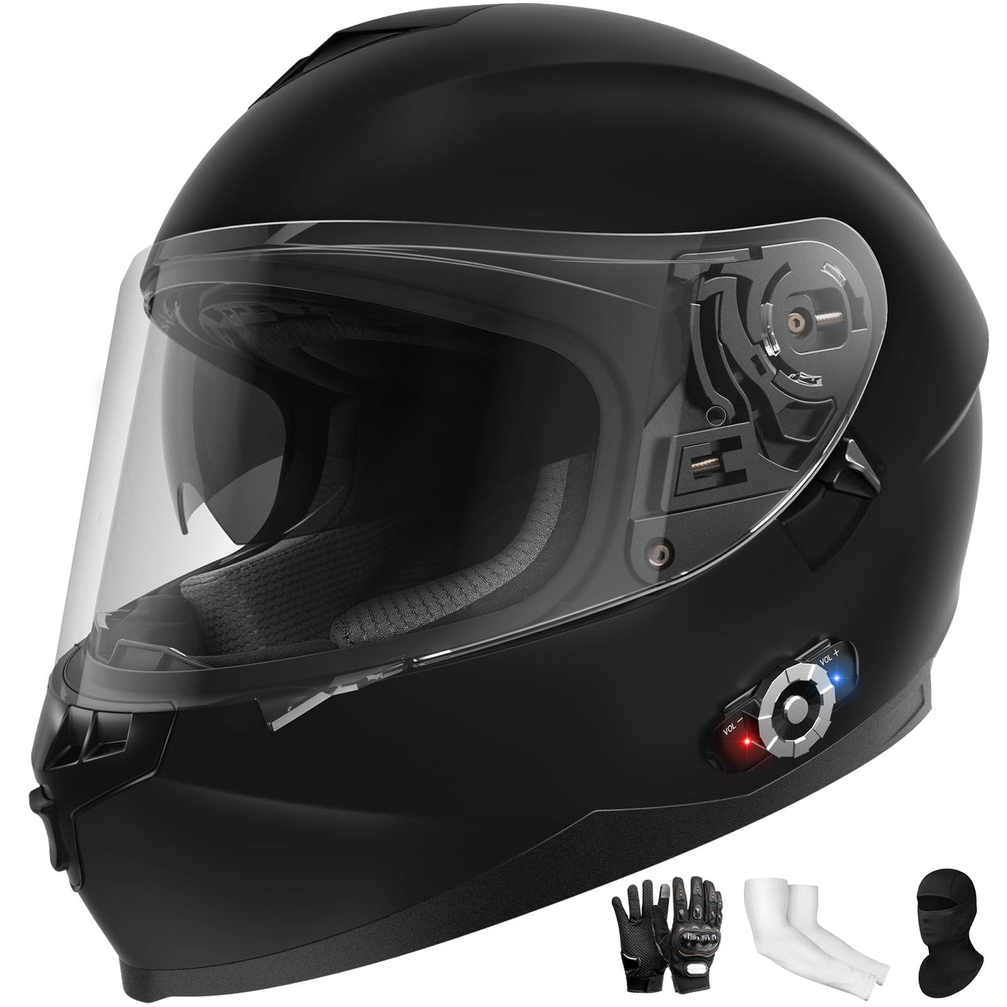 Bluetooth Motorcycle Helmet FreedConn BM12 DOT Full Face Bluetooth Helmets Motorcycle Dual Visor Helmet with Integrated Intercom System/ 2~3 Riders Pair/ 500M/ FM/ MP3/ Voice Dial (Multi-Color, XXL)