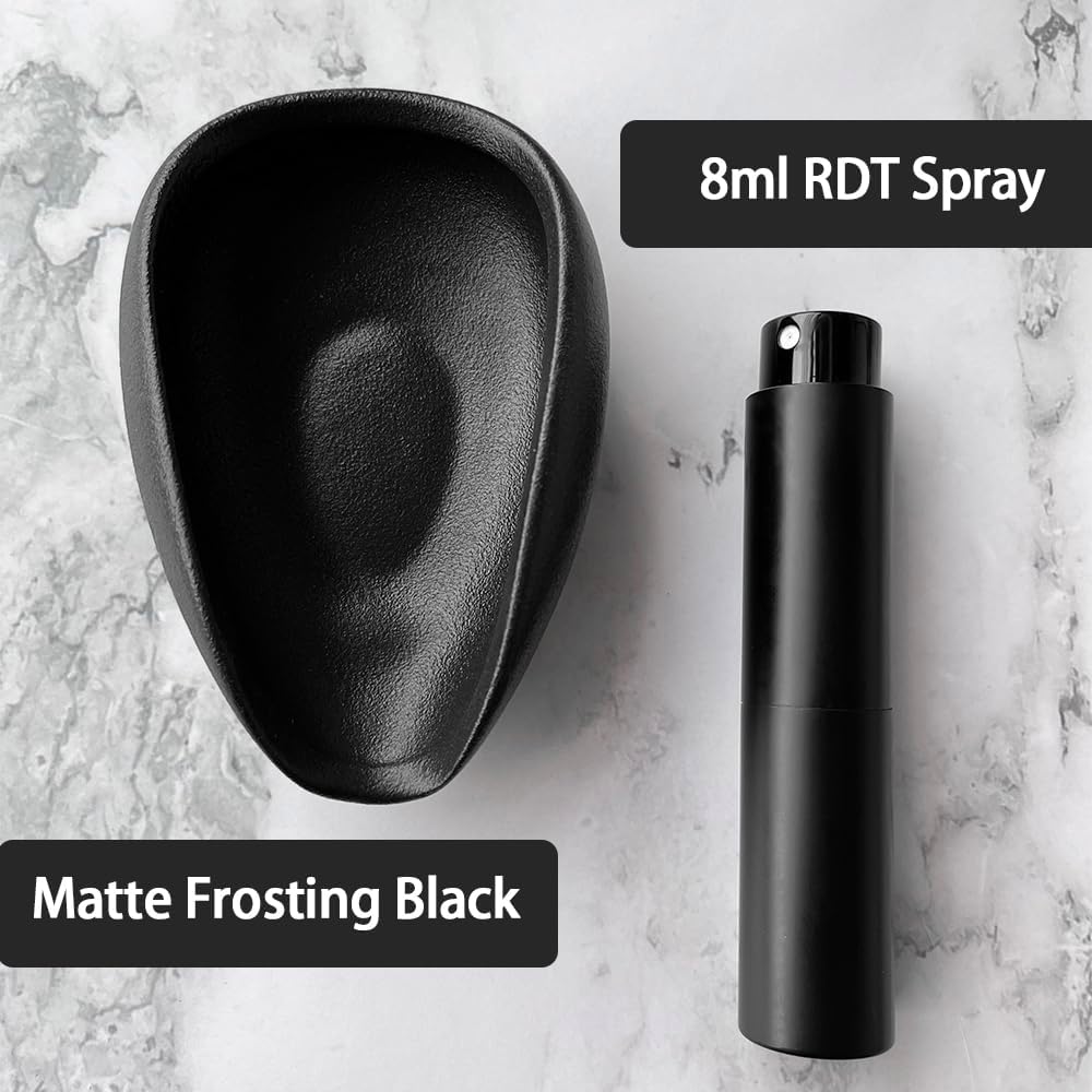 Coffee Bean Dosing Cup and Spray Bottle Kit, Portable Spray for Reducing Coffee Power Static, Frosted Black