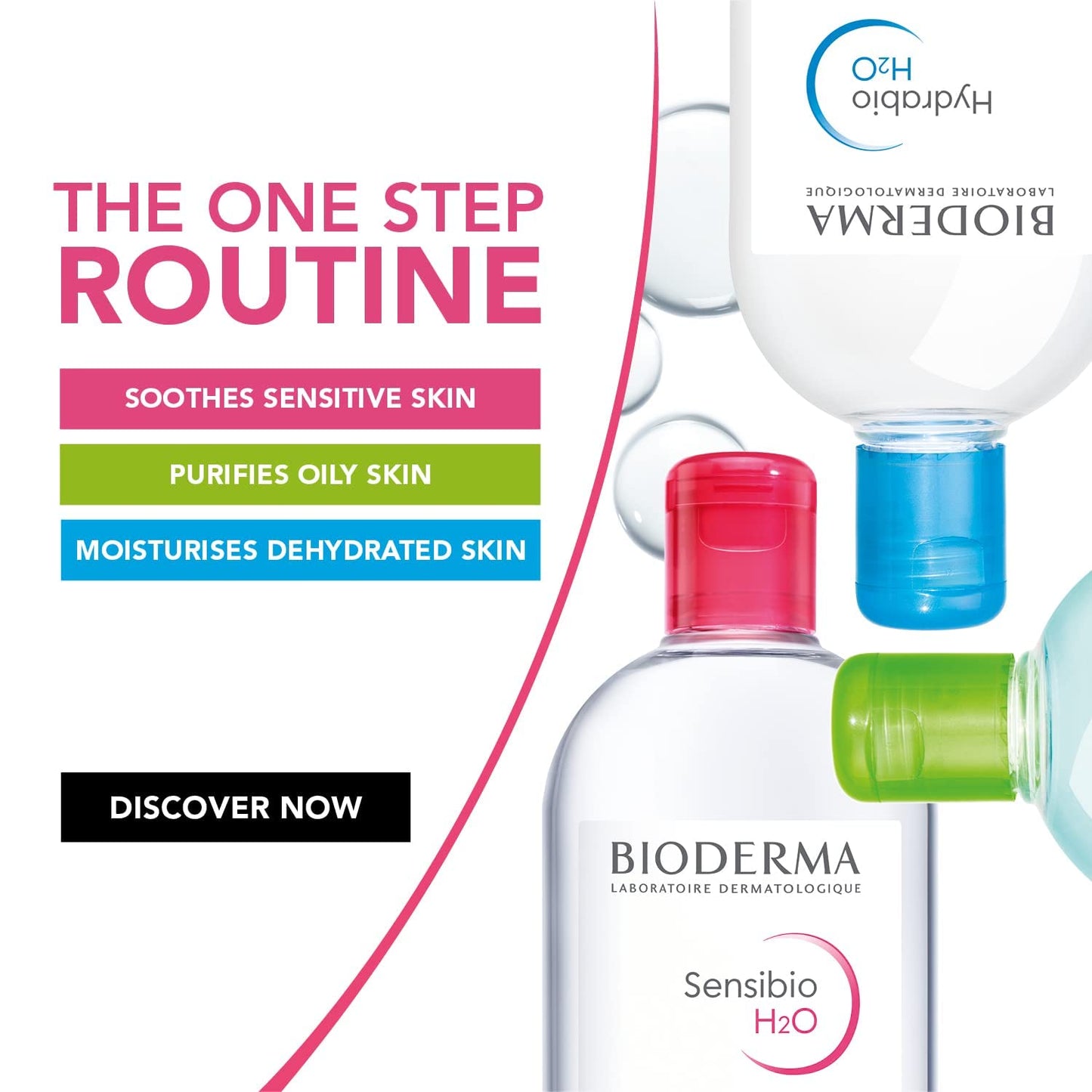 Bioderma Hydrabio H2O Micellar water for dehydrated skin, makeup remover, 500 ml