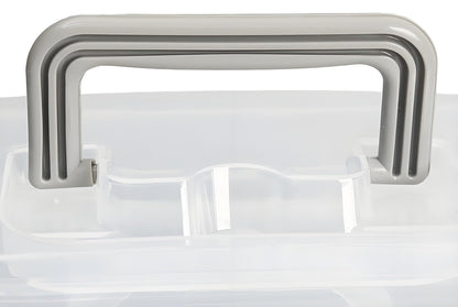 Tosnail 12-Inch 3 Layers Plastic Craft Organizer Box Storage Container First Aid Carrying Case for Sewing, Painting, Arts - Clear