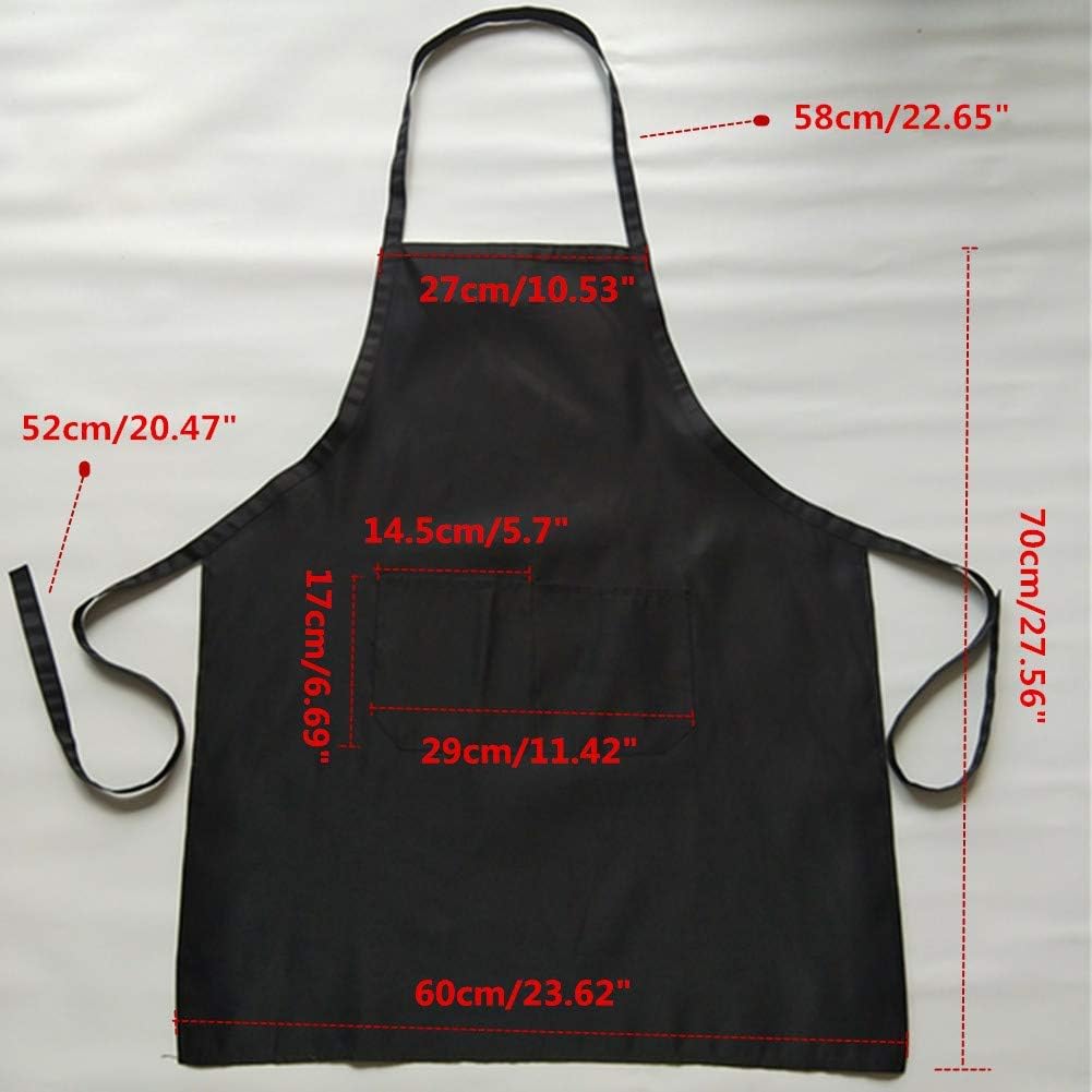 16PCS 2 Pockets(16, Total of Black Bib Aprons Bulk for Women Men-Adult Waitress Chef Cooking Kitchen Aprons with Black)