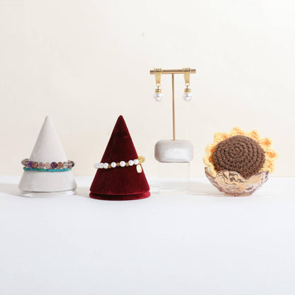 CHISTOR Velvet Earring T Bar Stand Jewelry Display, Earring Display Holder for Selling, Jewelry Storage Organizer【Beige】